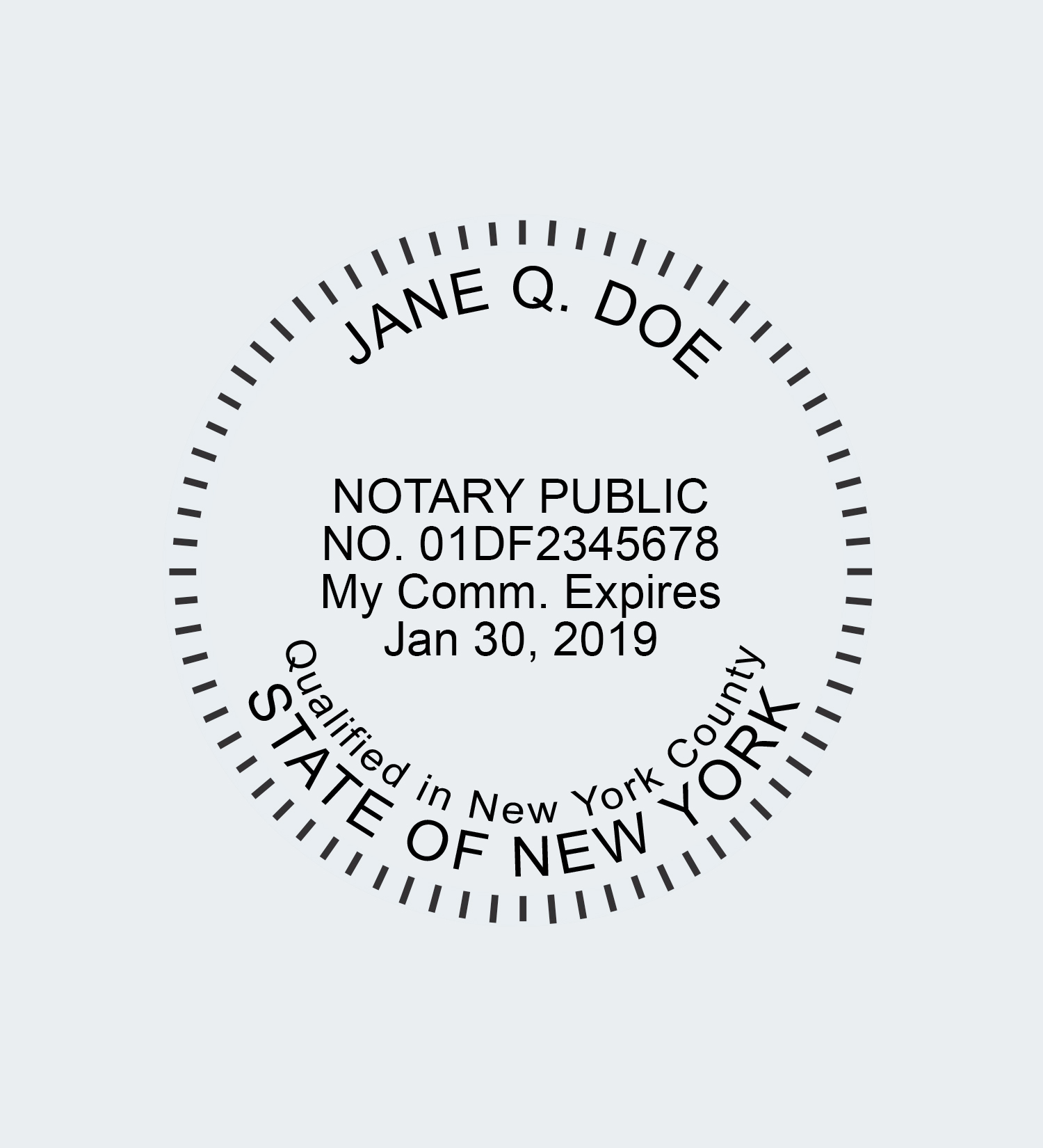 00000 Notary Seal Stamp Impression NewYork Round