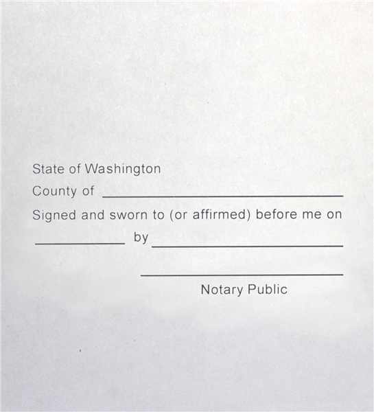 Washington Jurat Stamp