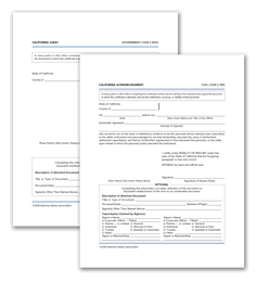 California Acknowledgement and Jurat Certificate Bundle