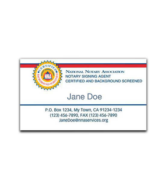 Signing Agent Business Cards Nna Signing Agent Business Cards Nna