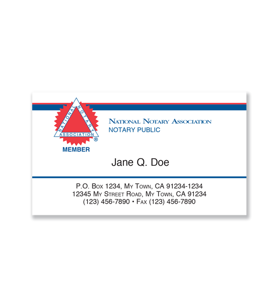 Notary Public Business Cards Nna