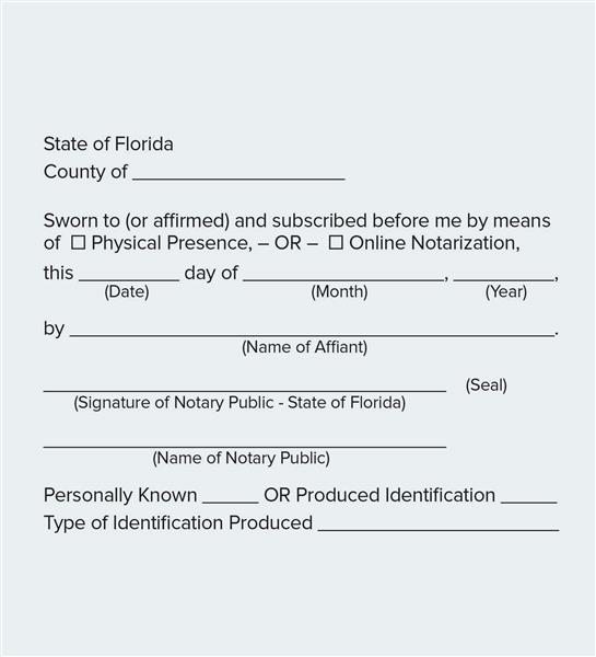 Florida Jurat Stamp