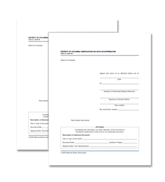 DC Acknowledgment and Verification on Oath or Affirmation Certificate Bundle