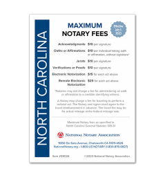 North Carolina Fee Schedule & Frame