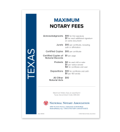 Texas Fee Schedule & Frame