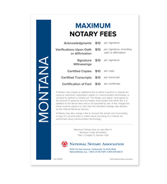 Montana Fee Schedule & Frame