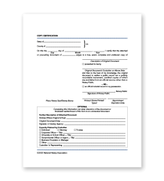 Copy Certification by Notary
