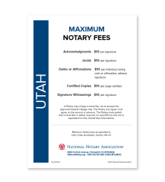 Utah Fee Schedule & Frame