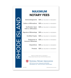 Rhode Island Fee Schedule & Frame