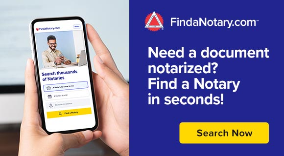 Mobile banner ad for FindaNotary.com