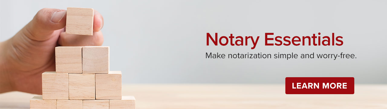 Desktop ad for Notary Essentials course