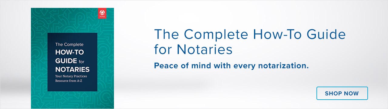 Desktop ad for The Complete How-To Guide for Notaries