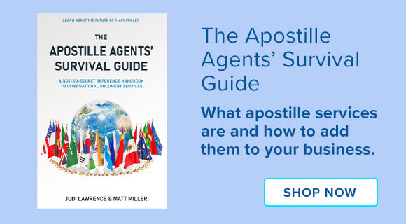 Mobile ad for The Apostille Agents' Survival Guide