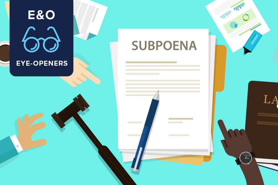 A subpoena was served for a truthful notary as revenge