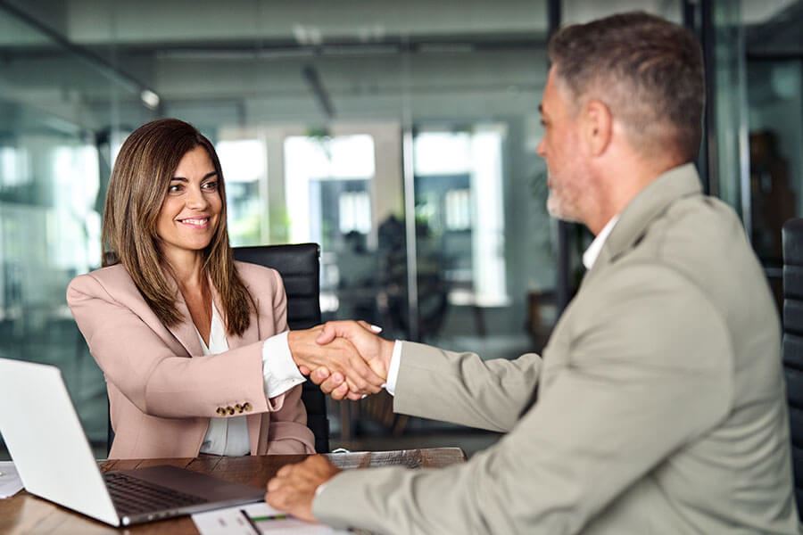 Two people shaking hands