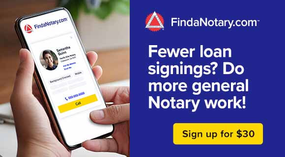 Mobile banner ad for FindaNotary.com subscription discount version 3