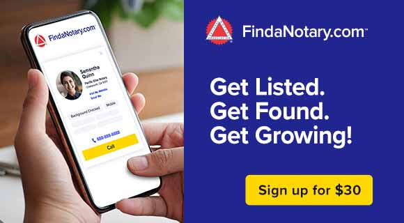 Mobile banner ad for FindaNotary.com subscription version 2