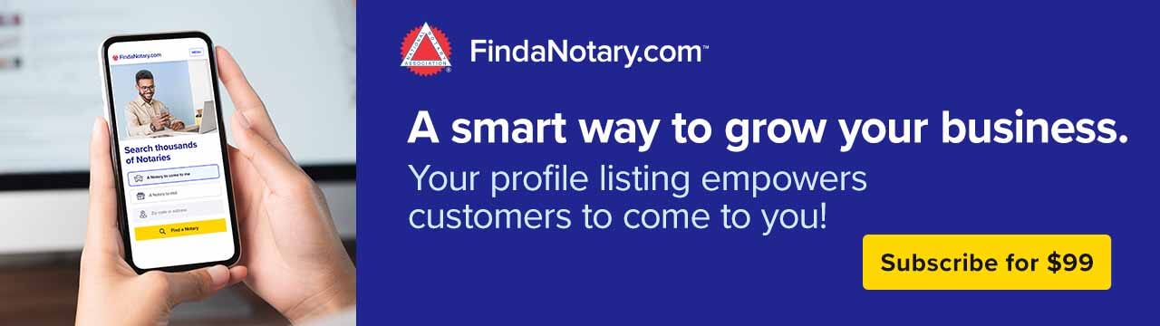 Desktop ad for FindaNotary.com