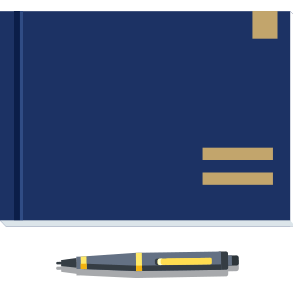 notary journal and pen
