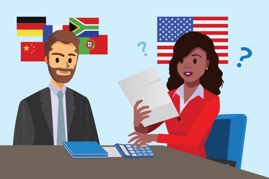 A notary looks confused while looking over a proof of life document