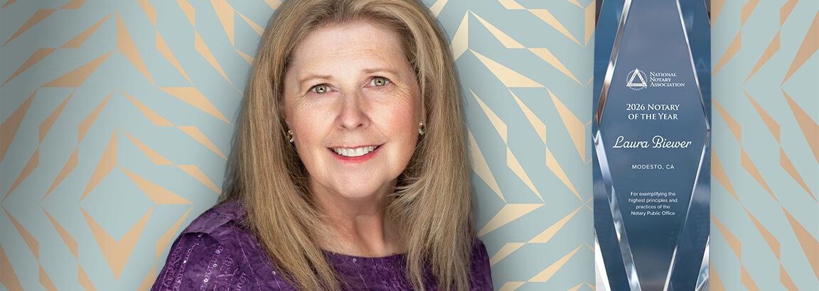 2026 Notary of the Year Laura Biewer from Modesto, CA