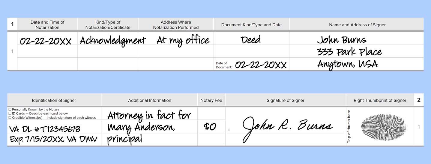 Power of attorney journal image