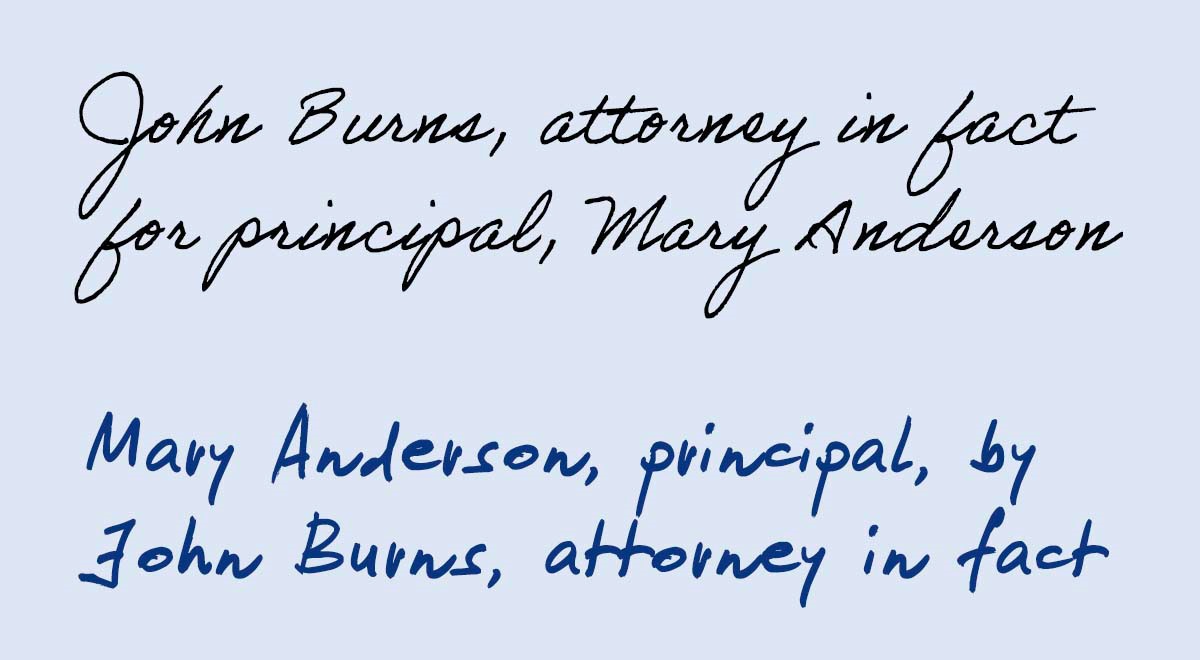 Power of attorney signature image