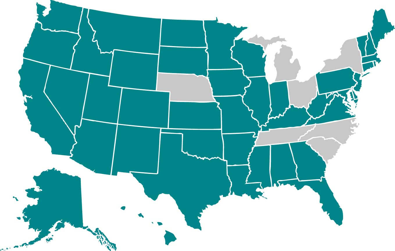 US Map showing which states allow copy certification