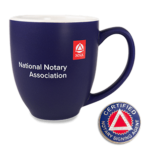 a National Notary Association mug and pin