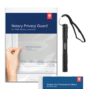 a notary privacy guard and UV pen light