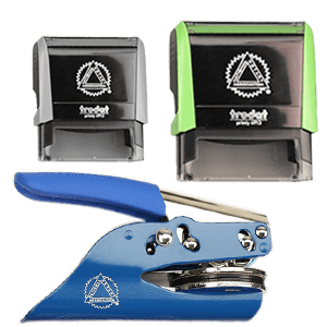 a notary stamp and embosser