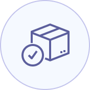 an icon of a package and a checkmark