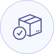 an icon of a package with a checkmark