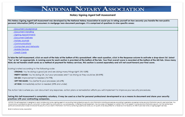 Notary Signing Agent Self Assessment