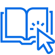 icon of an electronic book with a cursor clicking on it