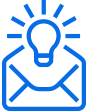 icon of an open envelope with a light bulb coming out