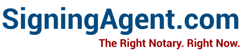 SigningAgent.com logo &mdash; The Right Notary. Right Now.