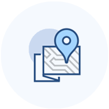 icon of a map with a pinned location