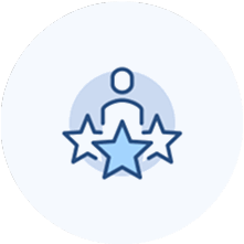 icon of a person surrounded by stars