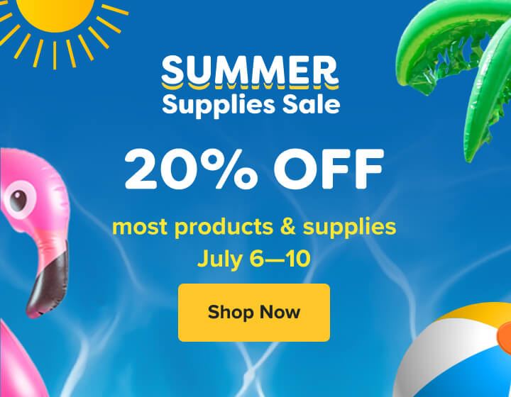Summer Supplies Sale &mdash; 20% off select supplies through July 10