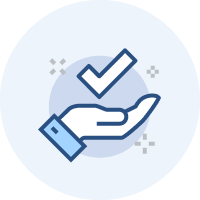 Checkmark on hand icon