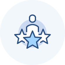 icon of a person surrounded by stars